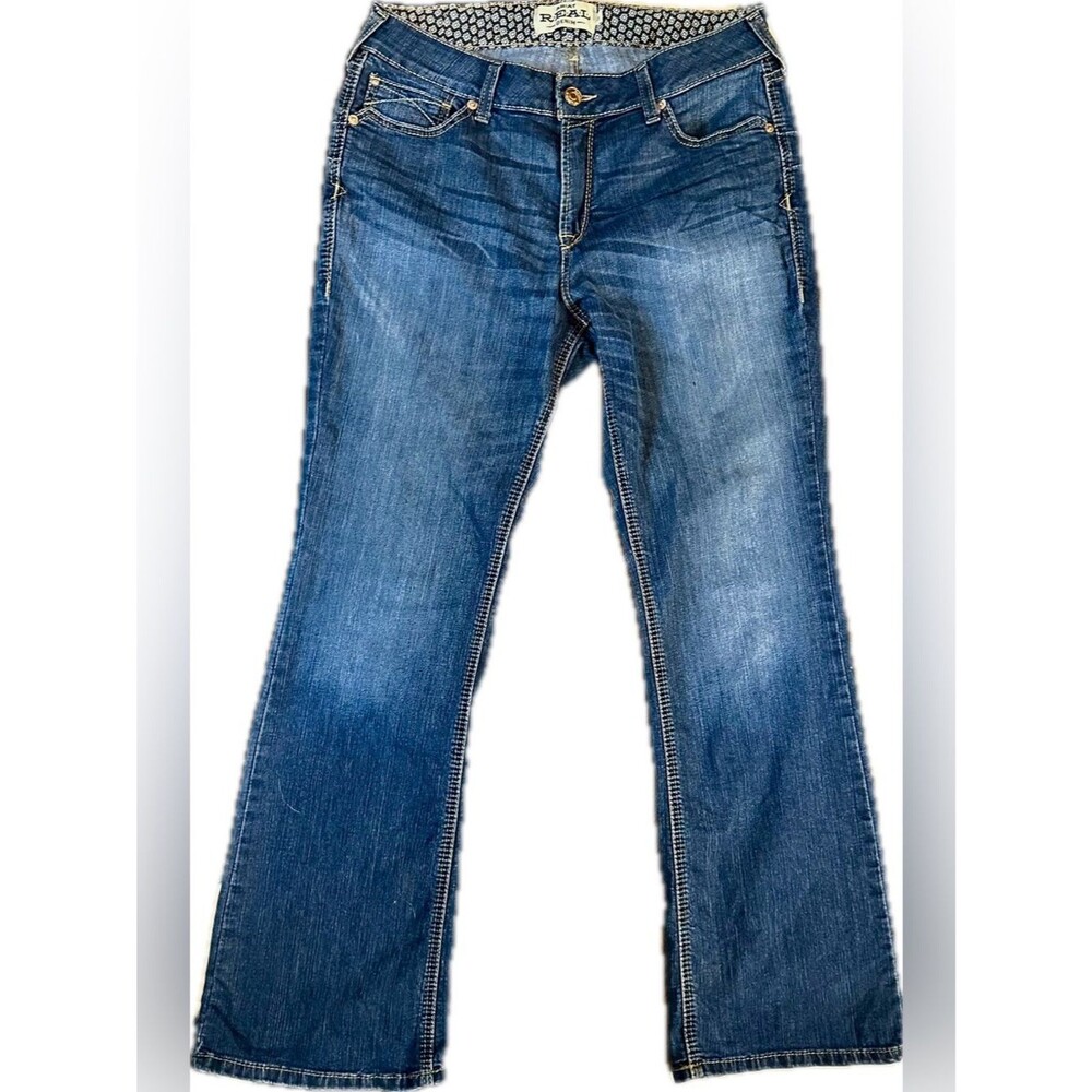 Ariat Real Rosa Jeans Perfect Rise Bootcut Stretch, 33 R, Ranch Ride Rodeo - Picture 2 of 13